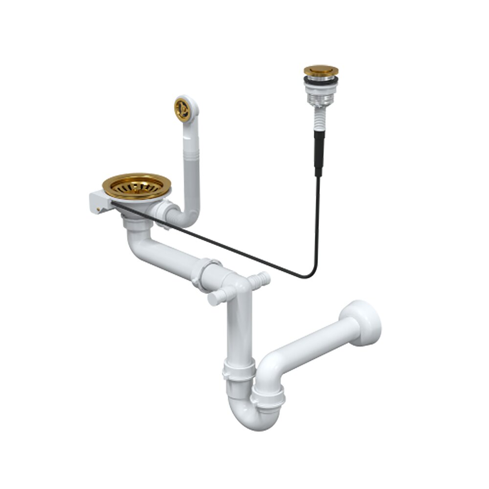 Sifon Push to Open Quadron Unique finisaj auriu pentru chiuvete granit