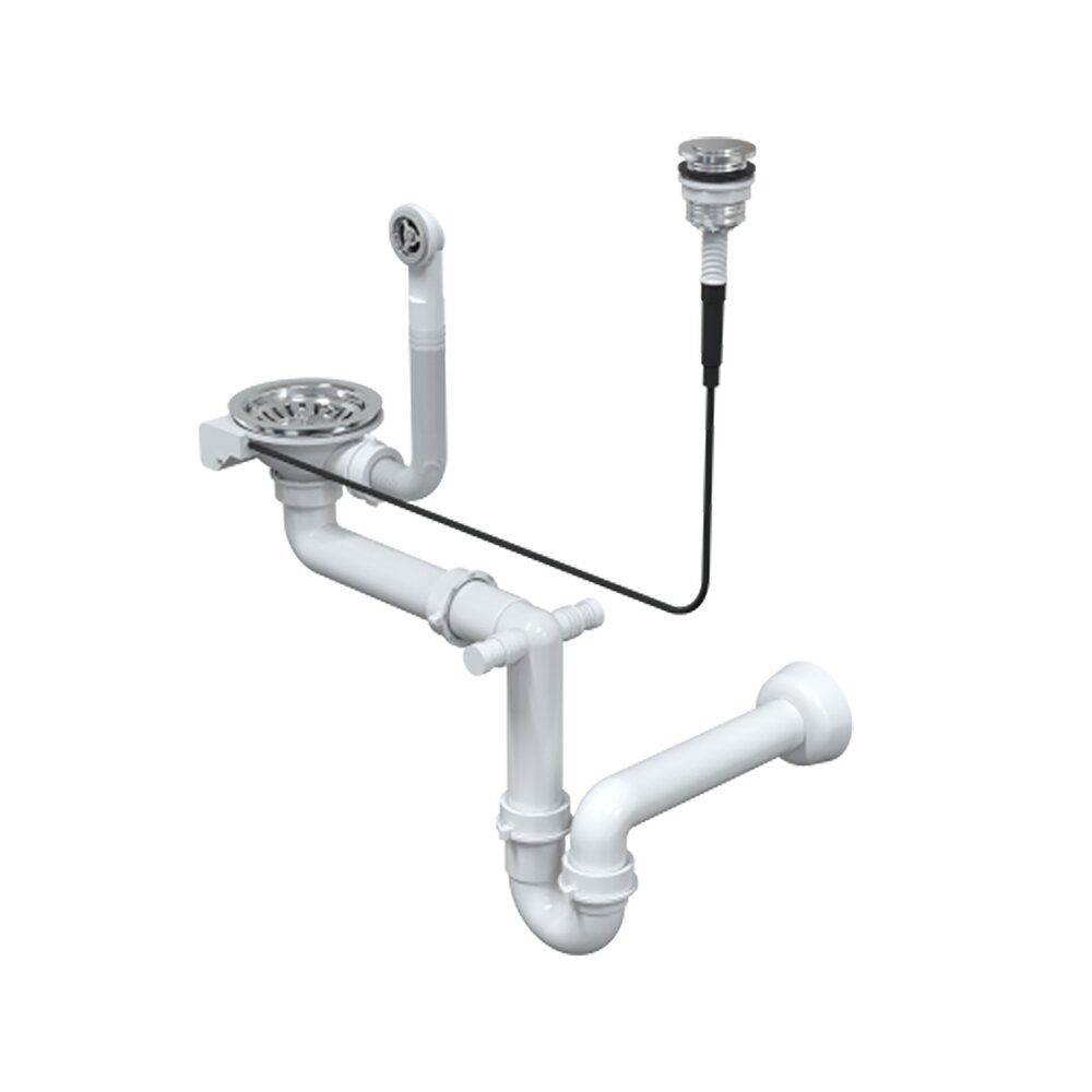 Sifon Push to Open Quadron Unique finisaj inox pentru chiuvete granit
