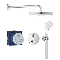 Sistem de dus Grohe Grohtherm Tempesta 210 incastrat cu baterie rotunda