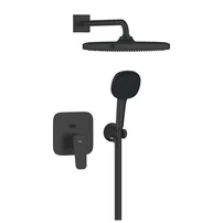 Sistem de dus incastrat Grohe Cubeo negru mat para cu 3 functii