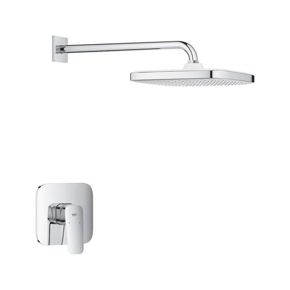 Sistem de dus incastrat Grohe Cubeo Tempesta cu palarie 1 functie fara corp ingropat finisaj crom lucios