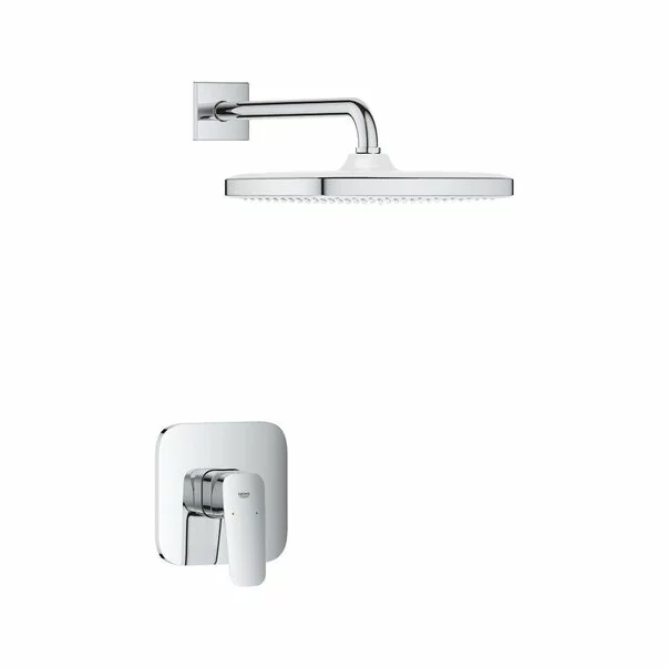 Sistem de dus incastrat Grohe Cubeo Tempesta cu palarie 1 functie fara corp ingropat finisaj crom lucios picture - 2