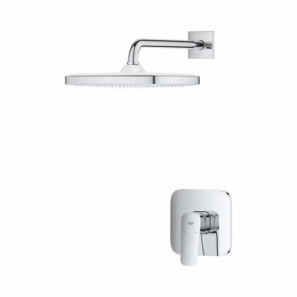 Sistem de dus incastrat Grohe Cubeo Tempesta cu palarie 1 functie fara corp ingropat finisaj crom lucios picture - 3