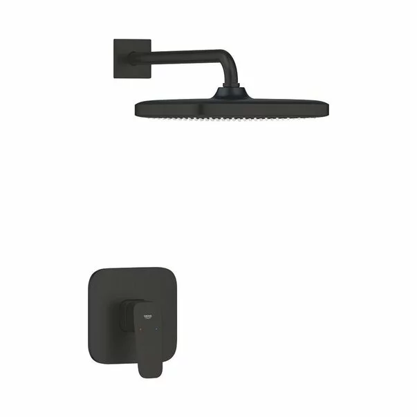 Sistem de dus incastrat Grohe Cubeo Tempesta cu palarie 1 functie fara corp ingropat finisaj negru mat picture - 2