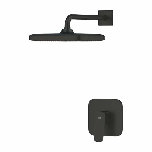 Sistem de dus incastrat Grohe Cubeo Tempesta cu palarie 1 functie fara corp ingropat finisaj negru mat picture - 3