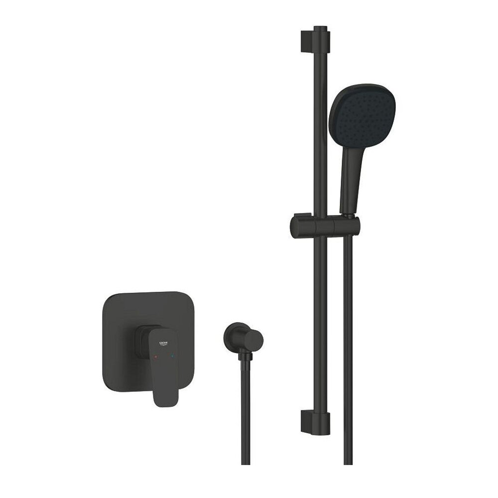 Sistem de dus incastrat Grohe Cubeo Tempesta cu para 2 functii fara corp ingropat finisaj negru mat