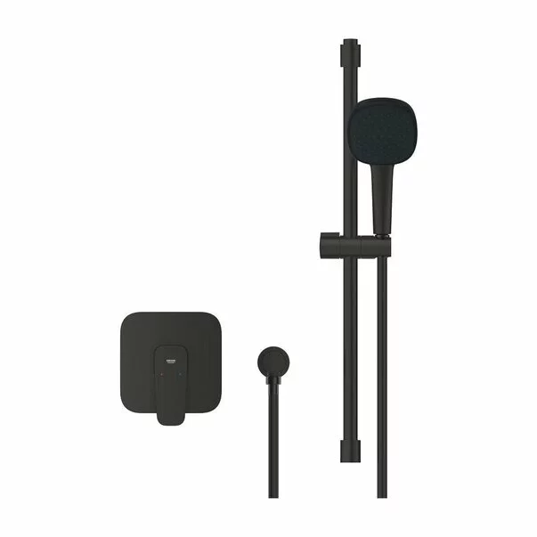 Sistem de dus incastrat Grohe Cubeo Tempesta cu para 2 functii fara corp ingropat finisaj negru mat picture - 2