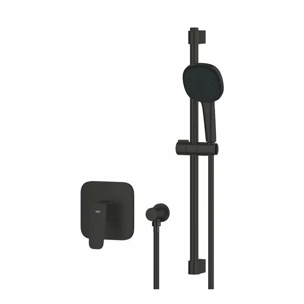 Sistem de dus incastrat Grohe Cubeo Tempesta cu para 2 functii fara corp ingropat finisaj negru mat picture - 3
