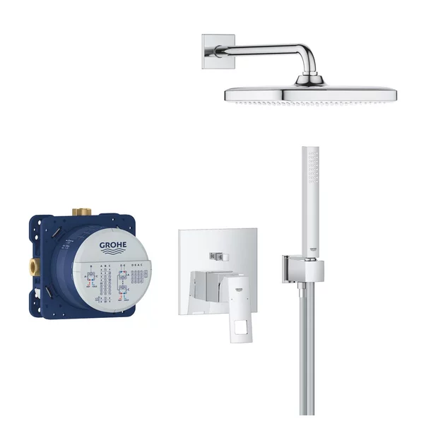 Sistem de dus incastrat Grohe Eurocube cu palarie Tempesta Cube 250, crom picture - 2
