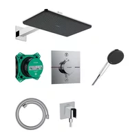 Sistem de dus incastrat Hansgrohe Raindance Alive Q cu termostat si corp ingropat finisaj crom lucios