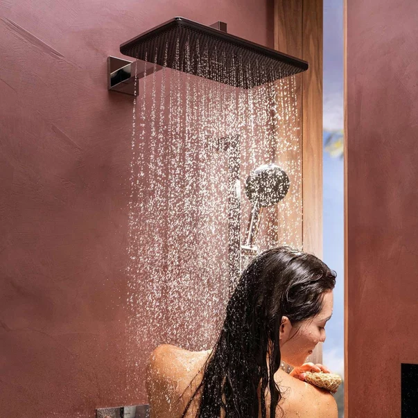 Sistem de dus incastrat Hansgrohe Raindance Alive Q cu termostat si corp ingropat finisaj negru mat picture - 3