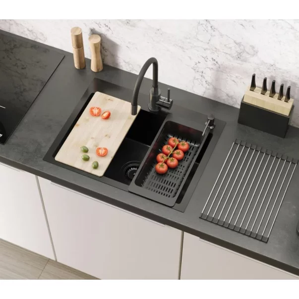 Sita pentru chiuveta Quadron Unique ajustabila finisaj negru picture - 4