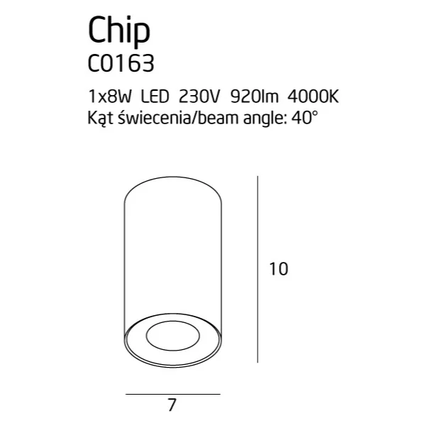 Spot aplicat Maxlight Chip LED 4000K finisaj negru picture - 4