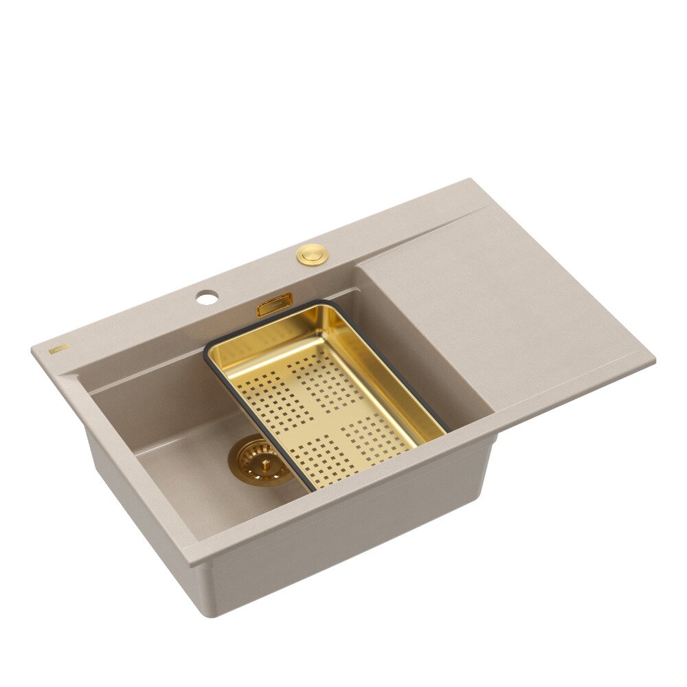 Statie de lucru incastrata Quadron Josh 111 finisaj bej perlat – auriu 78×50 cm Bucatarie > Chiuvete bucatarie > Chiuvete compozit > Promoții > Noutati neakaisa.ro