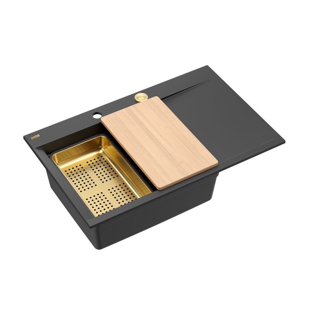 Statie de lucru incastrata Quadron Josh 111 finisaj negru pure carbon – auriu 78×50 cm Bucatarie > Chiuvete bucatarie > Chiuvete compozit > Promoții > Noutati neakaisa.ro