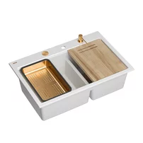 Statie de lucru incastrata Quadron Unique Marc 120 alb - cupru 76x50 cm