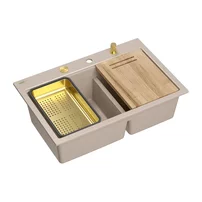 Statie de lucru incastrata Quadron Unique Marc 120 bej - auriu 76x50 cm