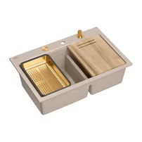 Statie de lucru incastrata Quadron Unique Marc 120 bej - cupru 76x50 cm