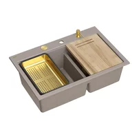 Statie de lucru incastrata Quadron Unique Marc 120 bej soft taupe - auriu 76x50 cm