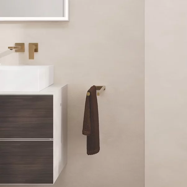 Suport dublu pentru prosoape Hansgrohe Addstoris 45 cm bronz periat picture - 3
