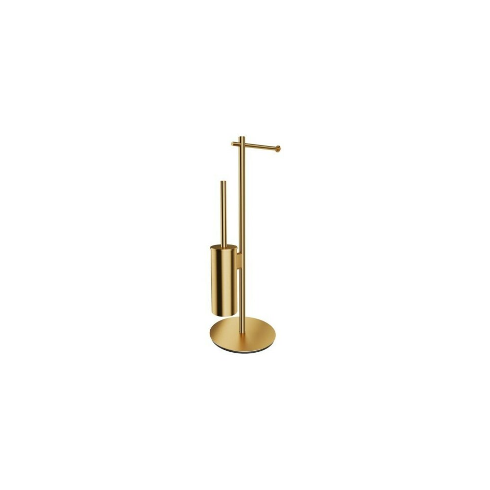 Suport hartie freestanding cu spatiu pentru perie alama periata Omnires Modern Project