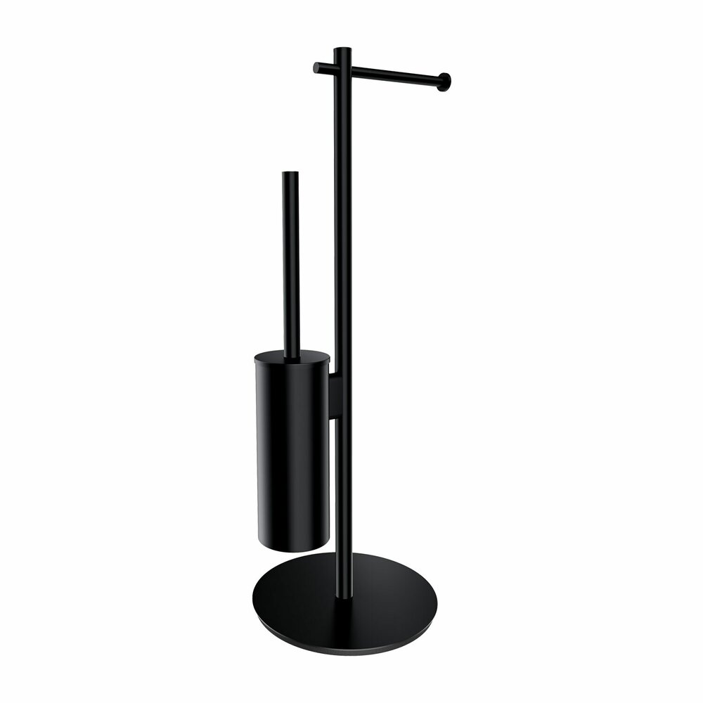 Suport hartie freestanding cu spatiu pentru perie negru mat Omnires Modern Project