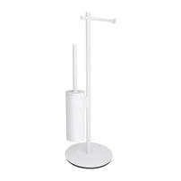 Suport hartie freestanding Omnires Modern Project cu spatiu pentru perie alb mat