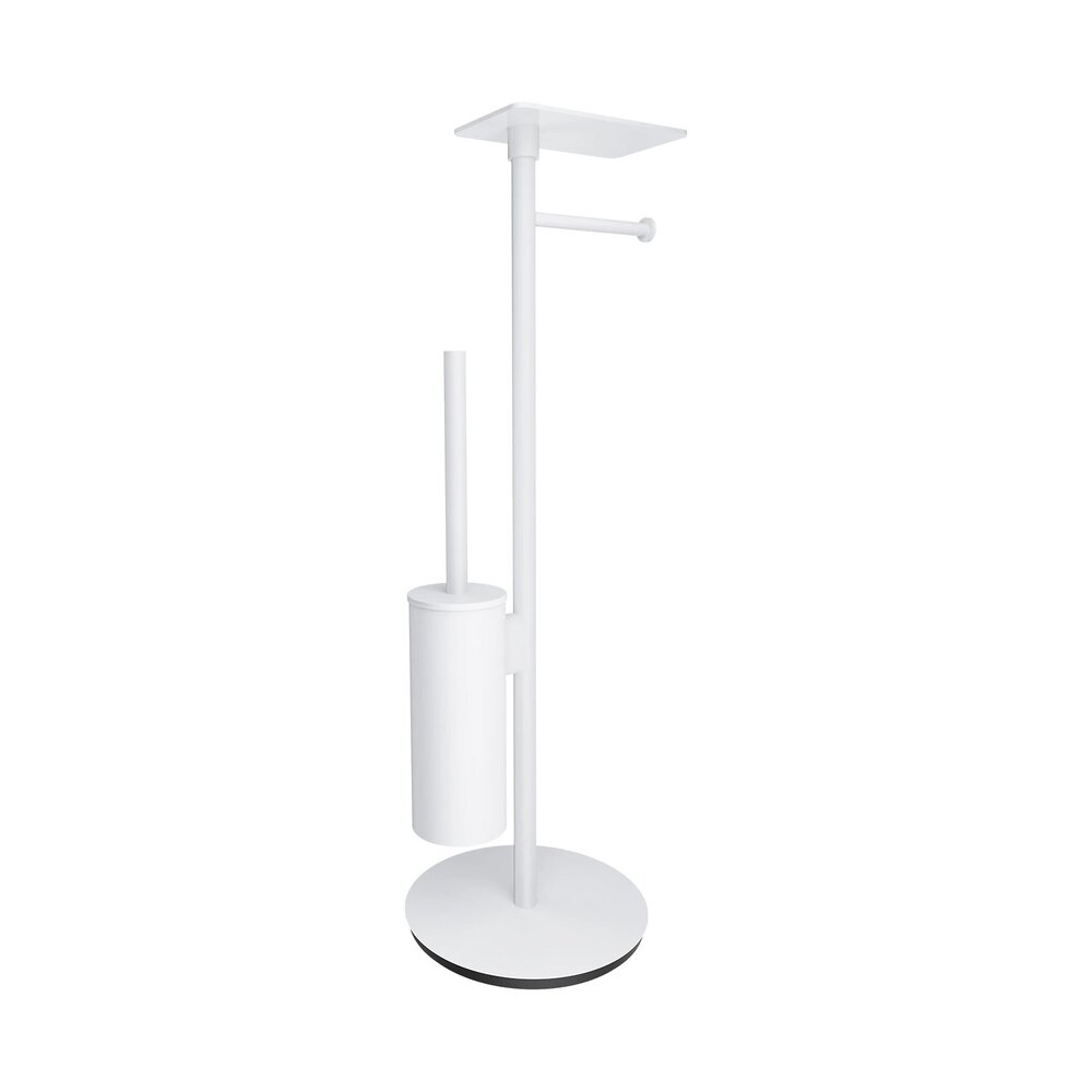 Suport hartie freestanding Omnires Modern Project cu spatiu pentru perie si raft finisaj alb mat Baie > Accesorii baie > Accesorii toaleta > Promoții > Noutati neakaisa.ro
