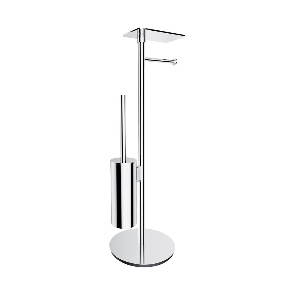 Suport hartie freestanding Omnires Modern Project cu spatiu pentru perie si raft finisaj crom lucios Baie > Accesorii baie > Accesorii toaleta > Promoții > Noutati neakaisa.ro