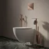 Suport hartie freestanding Omnires Modern Project cu spatiu pentru perie si raft finisaj cupru lucios picture - 3