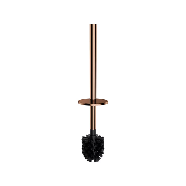 Suport hartie freestanding Omnires Modern Project cu spatiu pentru perie si raft finisaj cupru lucios picture - 4