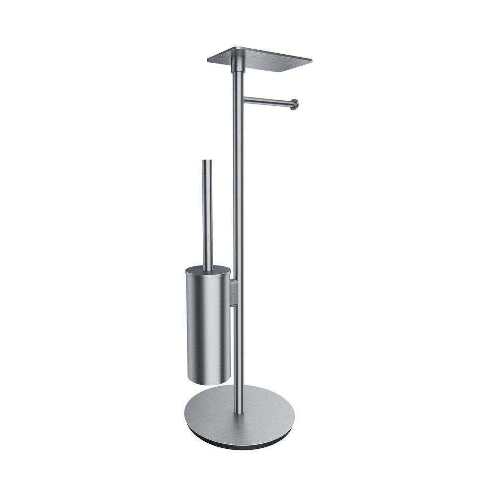 Suport hartie freestanding Omnires Modern Project cu spatiu pentru perie si raft finisaj nichel periat Baie > Accesorii baie > Accesorii toaleta > Promoții > Noutati neakaisa.ro