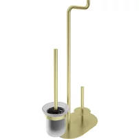 Suport hartie igienica auriu periat Deante Silia cu 3 functii