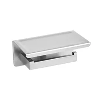 Suport hartie igienica Balneo Qarx cu raft inox periat