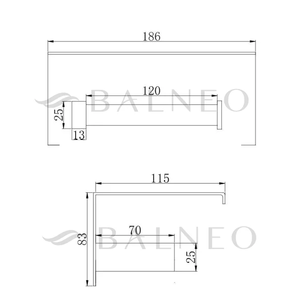 Suport hartie igienica Balneo Qube cu raft cupru periat picture - 2