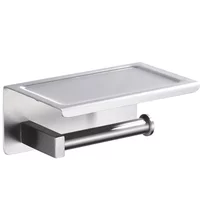 Suport hartie igienica Balneo Qube cu raft inox periat