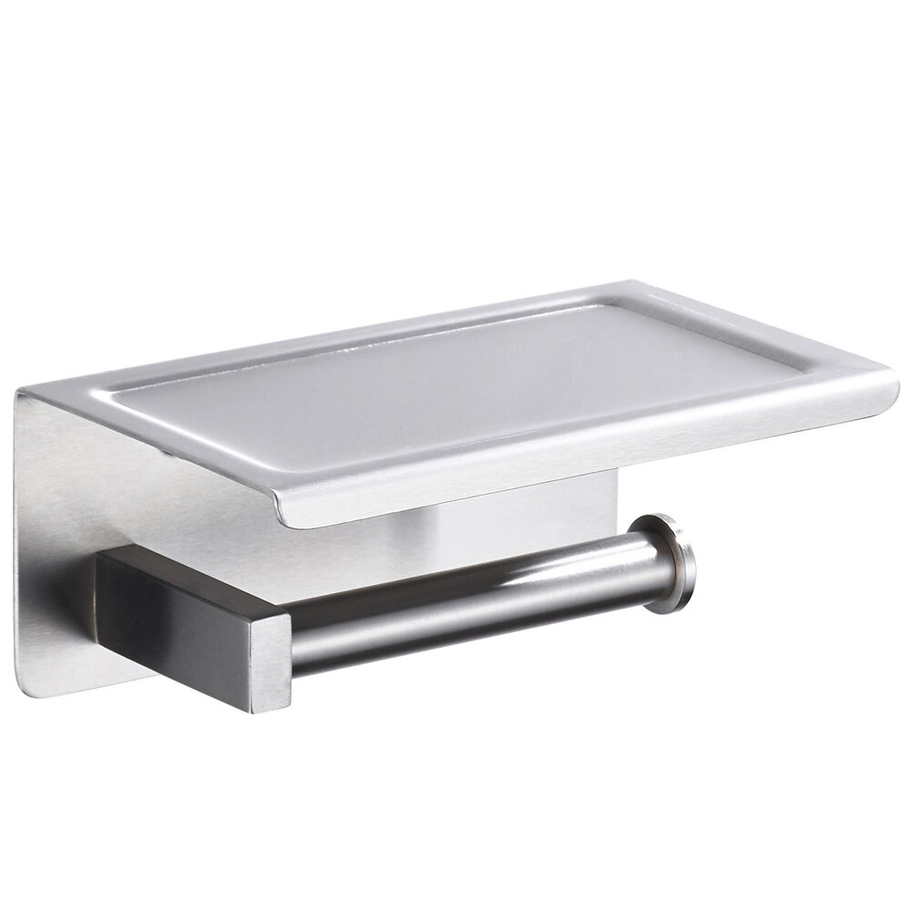 Suport hartie igienica Balneo Qube cu raft inox periat