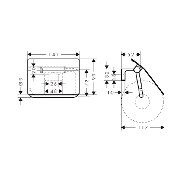 Suport hartie igienica cu protectie Hansgrohe AddStoris S bronz periat picture - 2