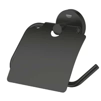 Suport hartie igienica negru mat cu aparatoare Grohe Essentials