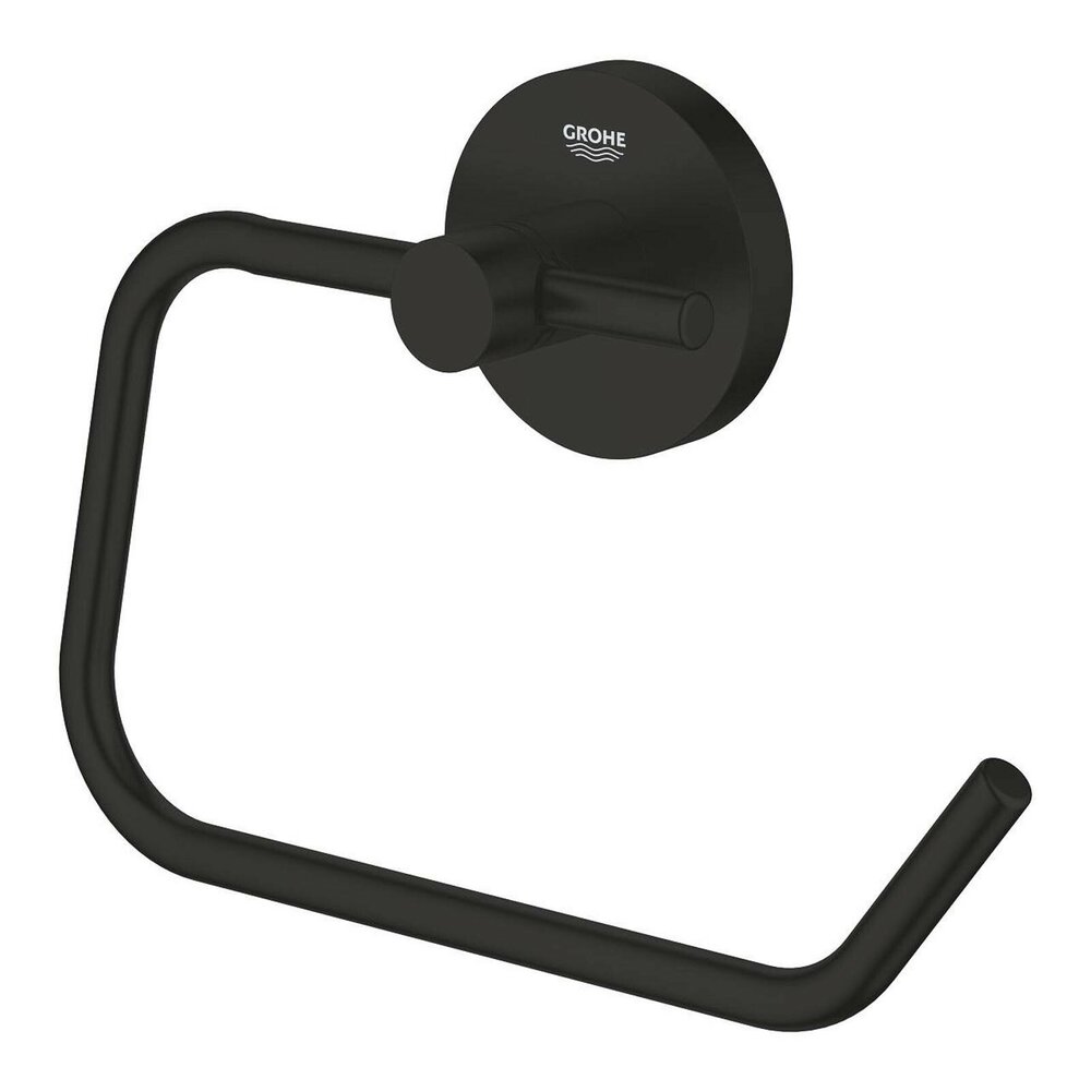 Suport hartie igienica negru mat fara aparatoare Grohe Essentials
