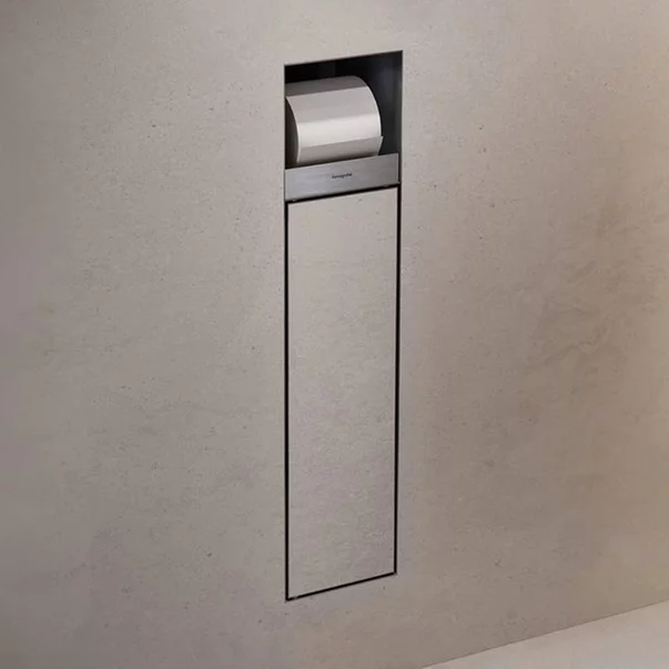 Suport incastrat pentru hartie igienica cu perie WC Hansgrohe
