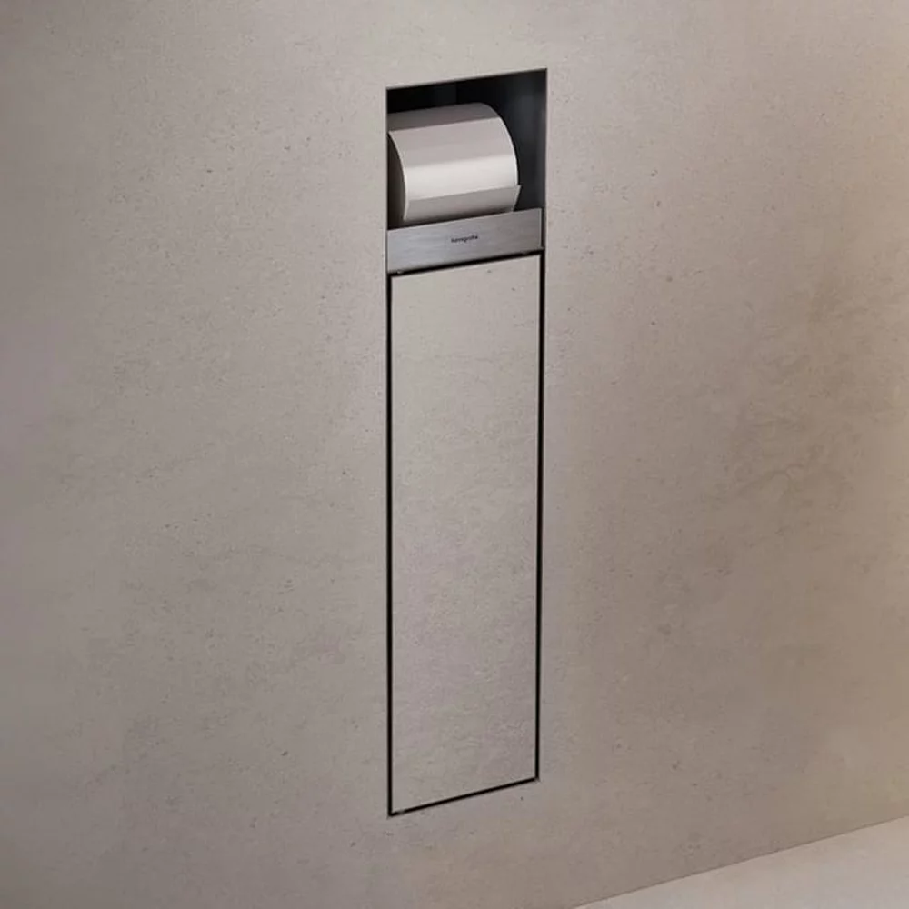 Suport incastrat pentru hartie igienica cu perie WC Hansgrohe