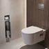 Suport incastrat pentru hartie igienica cu perie WC Hansgrohe XtraStoris Rock otel periat picture - 4