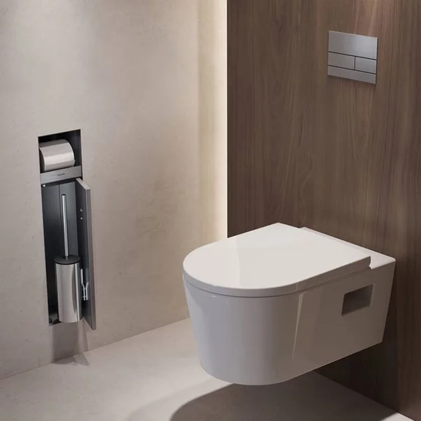 Suport incastrat pentru hartie igienica cu perie WC Hansgrohe