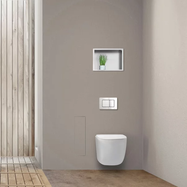 Suport perie WC incastrat Balneo Wall Box S Tiles otel inoxidabil deschidere stanga picture - 3