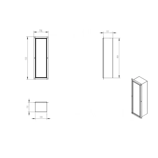 Suport perie WC incastrat Balneo Wall Box S Tiles otel inoxidabil deschidere stanga picture - 14