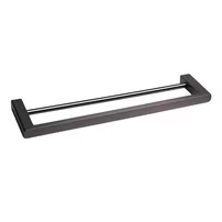 Suport prosop dublu Balneo Qarx Gun Metal mat 60 cm
