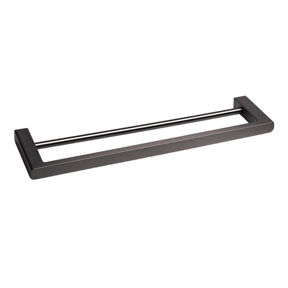 Suport prosop dublu Balneo Qarx Gun Metal mat 60 cm