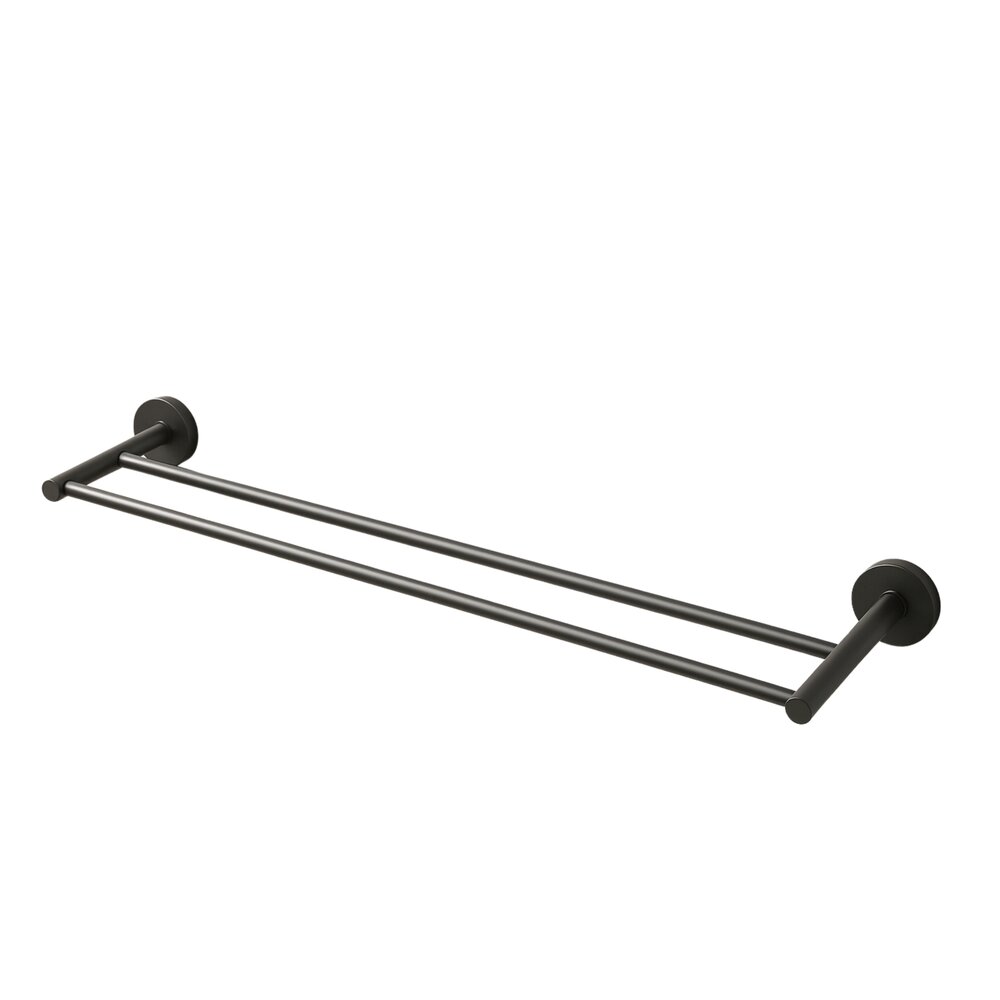 Suport prosop dublu Balneo Qube Gun Metal mat 60 cm