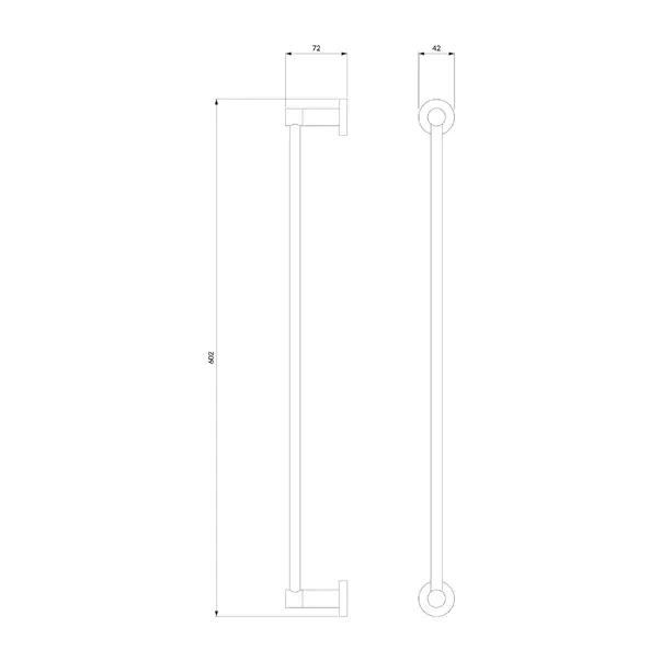 Porta Asciugamani Modern Project 60 Cm - Design Minimalista E Senza Tempo In Ottone Cromato